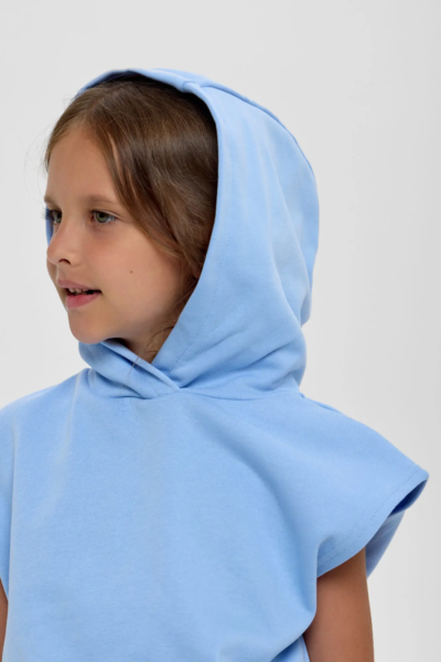 Костюм из футера толстовка-кроп и шорты — изображение 4