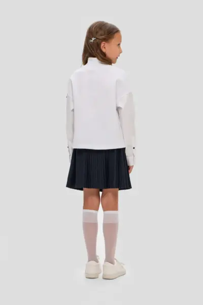 Водолазка комбинированная, белая — изображение 8