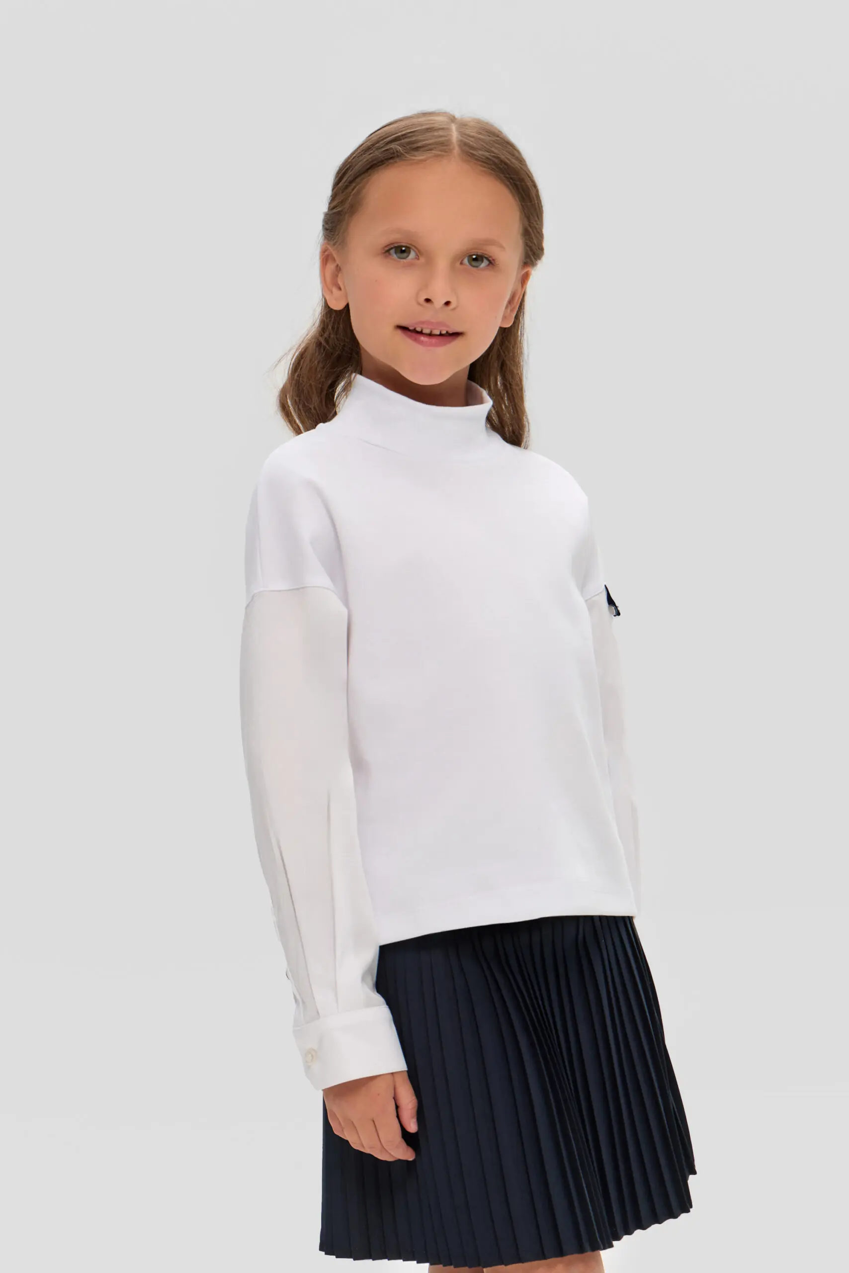 1038.31 (2) Водолазка комбинированная, белая — изображение 1