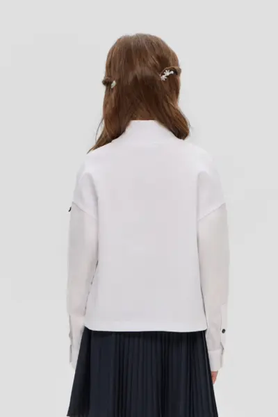 Водолазка комбинированная, белая — изображение 4