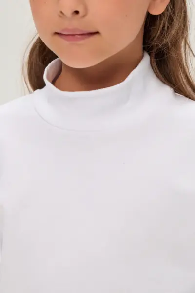 Водолазка комбинированная, белая — изображение 9