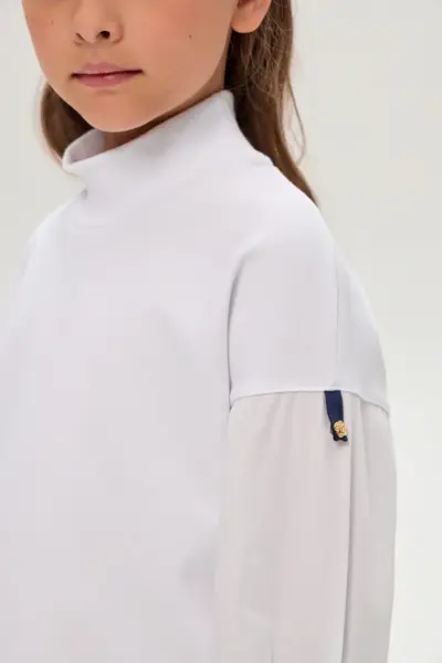 Водолазка комбинированная, белая — изображение 10