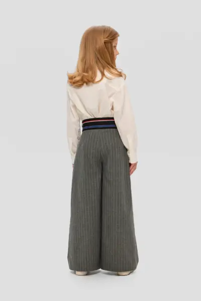 Блузка с текстурной полоской, белая — изображение 12