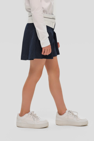 Юбка-шорты с корсажем, синие — изображение 3