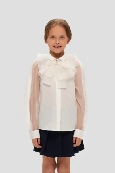 Блузка нарядная, белая — изображение 3