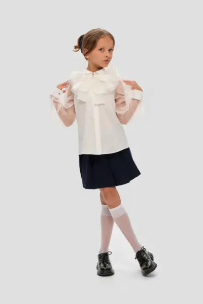 Блузка нарядная, белая — изображение 10