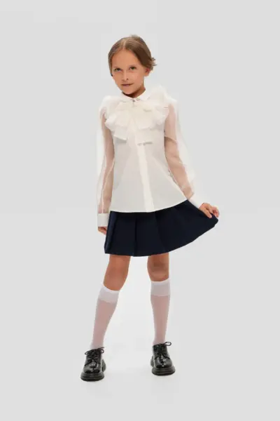 Блузка нарядная, белая — изображение 11