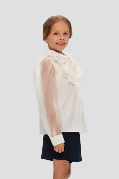 Блузка нарядная, белая — изображение 4