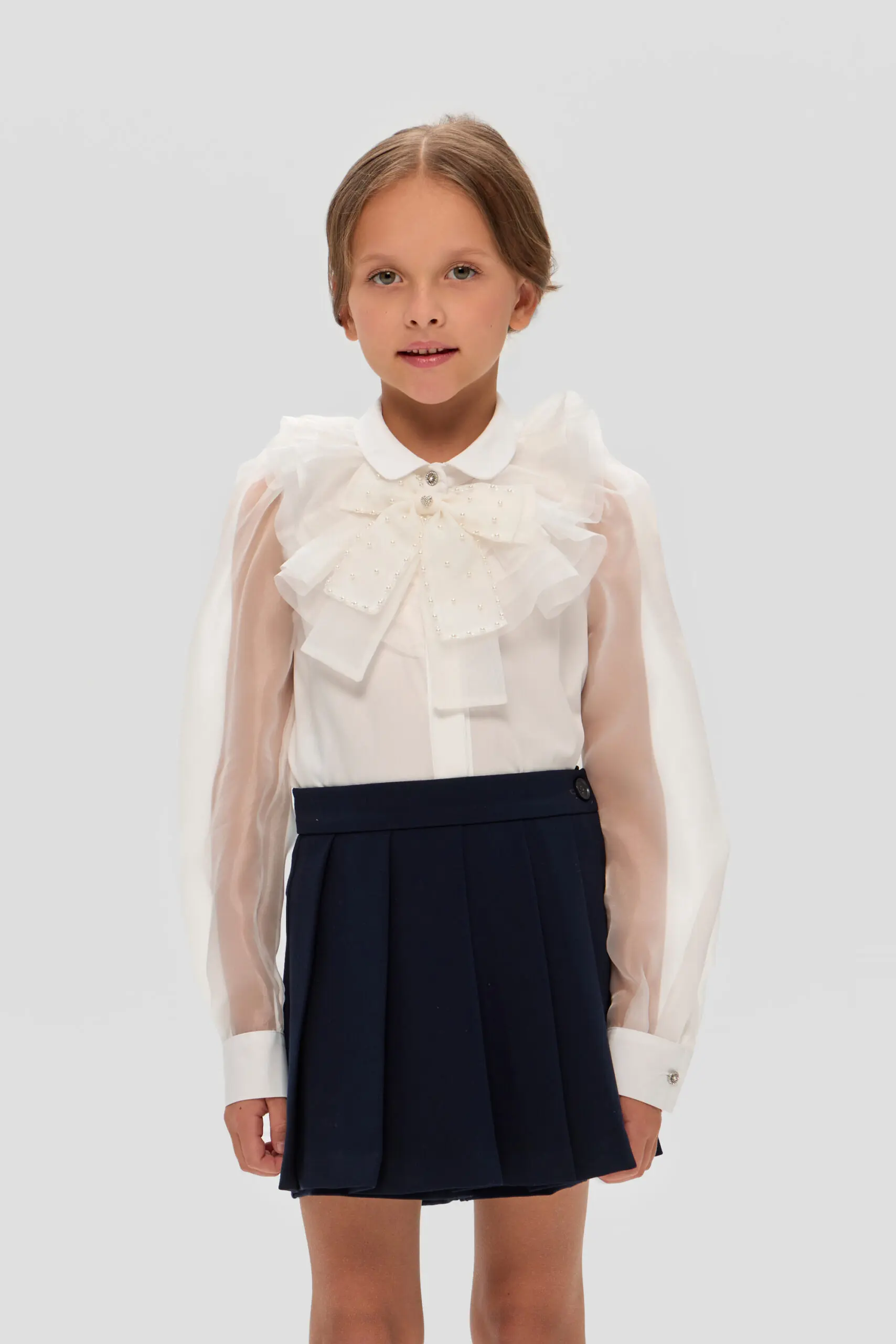 1054.31 (4) Блузка нарядная, белая — изображение 1