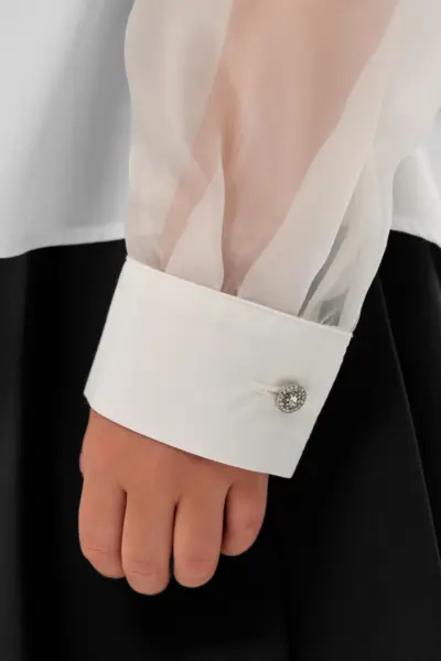 Блузка нарядная, белая — изображение 15