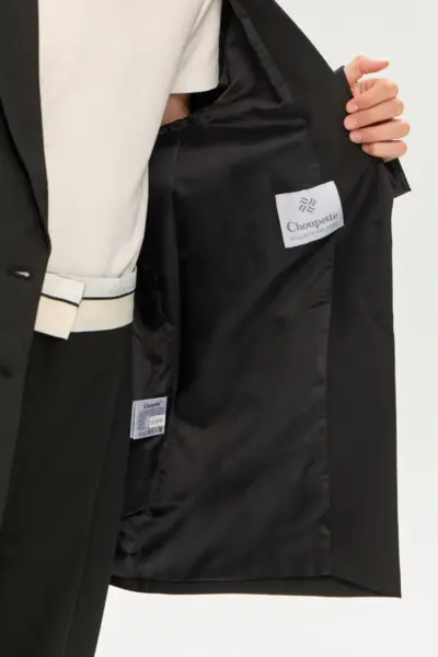 Жакет однобортный свободного кроя, черный — изображение 22