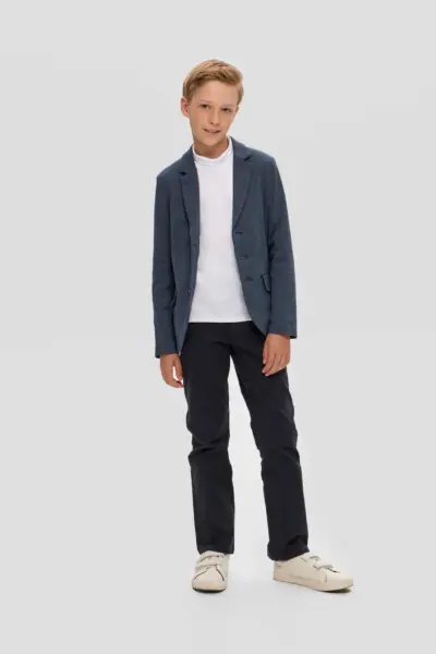 Пиджак из джерси, синий меланж — изображение 5