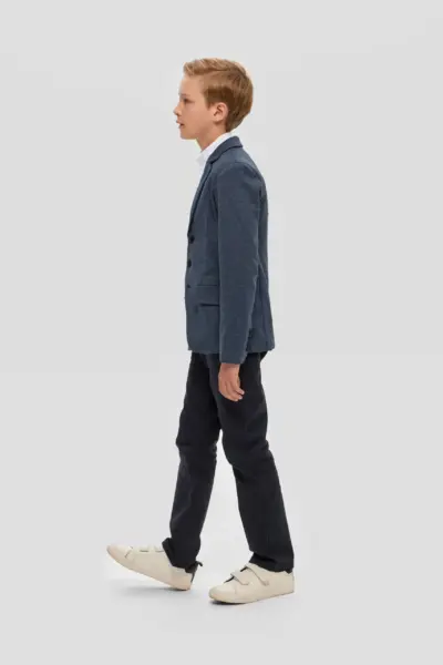 Пиджак из джерси, синий меланж — изображение 7