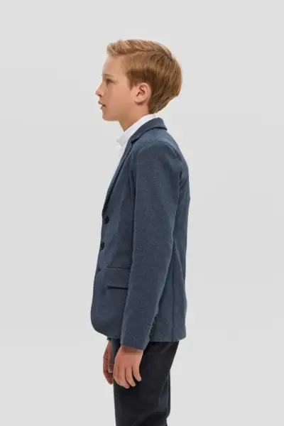 Пиджак из джерси, синий меланж — изображение 3