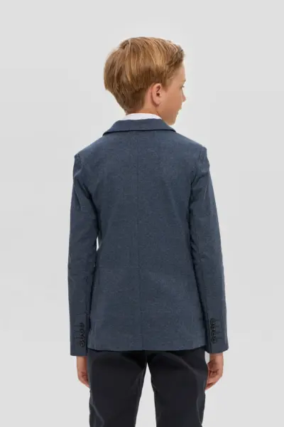 Пиджак из джерси, синий меланж — изображение 4