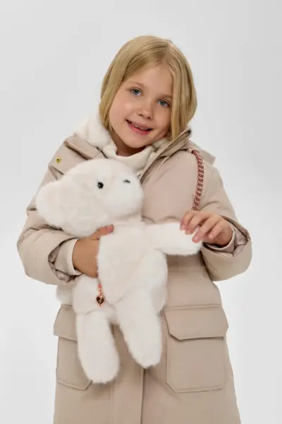 Куртка парка утепленная с сумочкой Мишка, на синтепухе — изображение 11