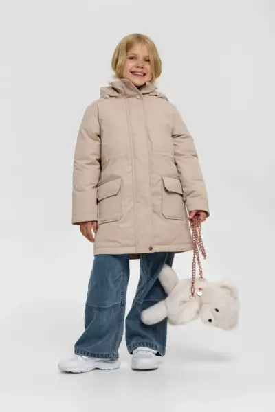 Куртка парка утепленная с сумочкой Мишка, на синтепухе — изображение 3