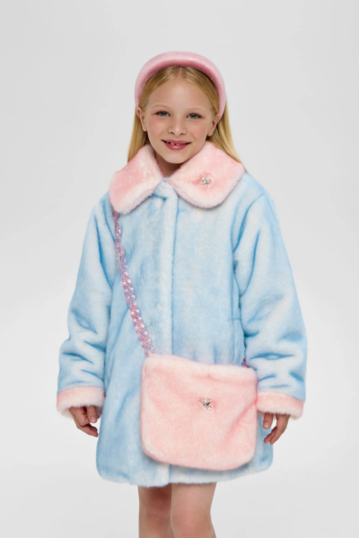 Пальто из искуственного меха с сумочкой, на синтепоне — изображение 9