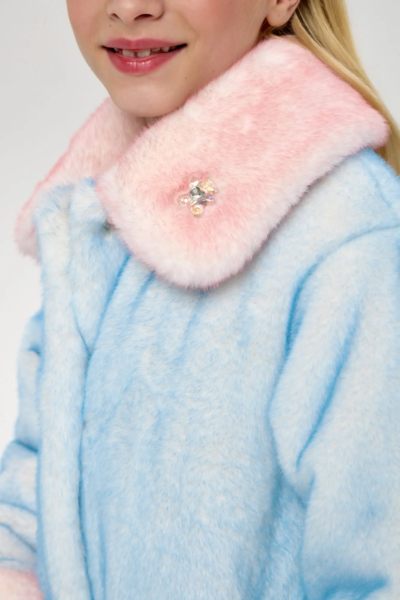 Пальто из искуственного меха с сумочкой, на синтепоне — изображение 11