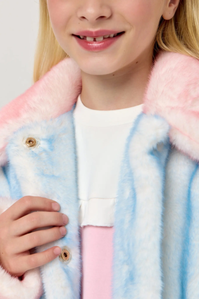 Пальто из искуственного меха с сумочкой, на синтепоне — изображение 13