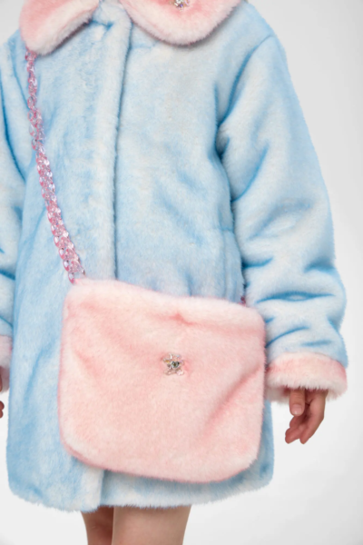 Пальто из искуственного меха с сумочкой, на синтепоне — изображение 14