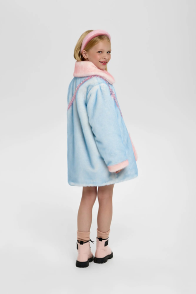 Пальто из искуственного меха с сумочкой, на синтепоне — изображение 5