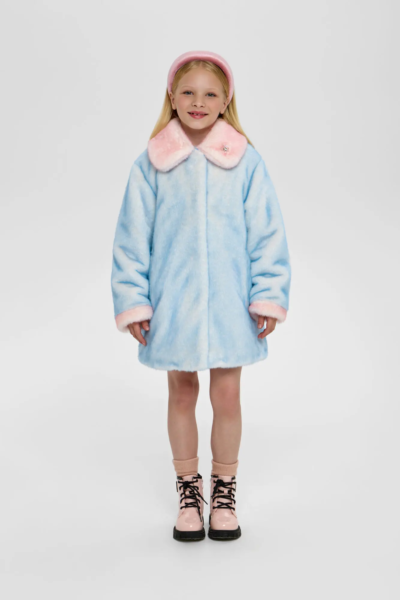 Пальто из искуственного меха с сумочкой, на синтепоне — изображение 6