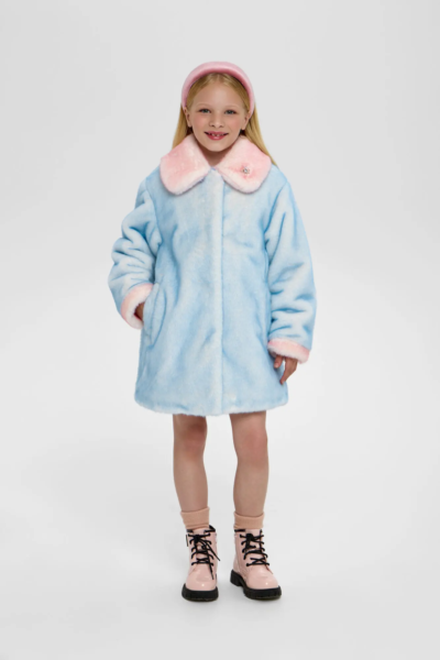 Пальто из искуственного меха с сумочкой, на синтепоне — изображение 7