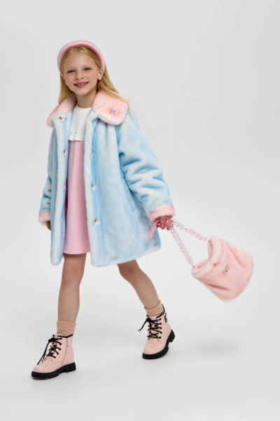 Пальто из искуственного меха с сумочкой, на синтепоне — изображение 8