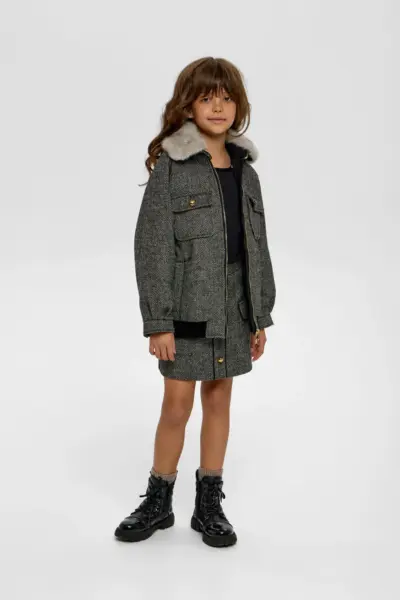 Куртка - бомбер со съемным воротником, на синтепоне — изображение 3