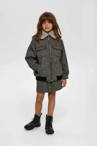 Куртка - бомбер со съемным воротником, на синтепоне — изображение 4