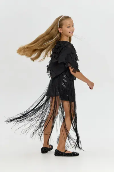 Юбка нарядная с пайетками и бахромой — изображение 7