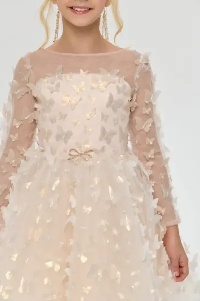 Платье нарядное с золотыми бабочками — изображение 8