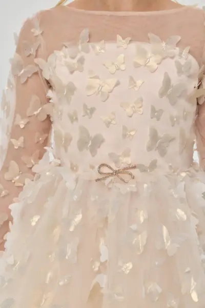 Платье нарядное с золотыми бабочками — изображение 7