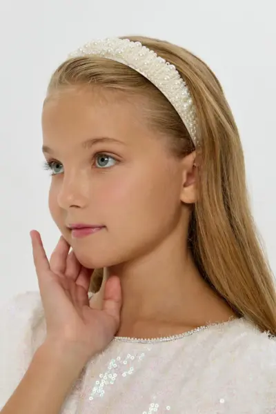 Ободок широкий с бусинами — изображение 5