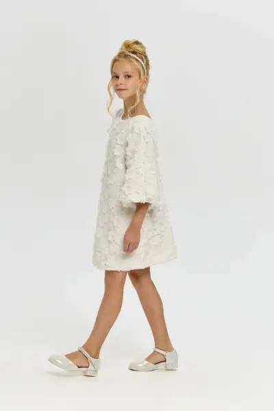 Платье с объемными цветами и пайетками — изображение 3