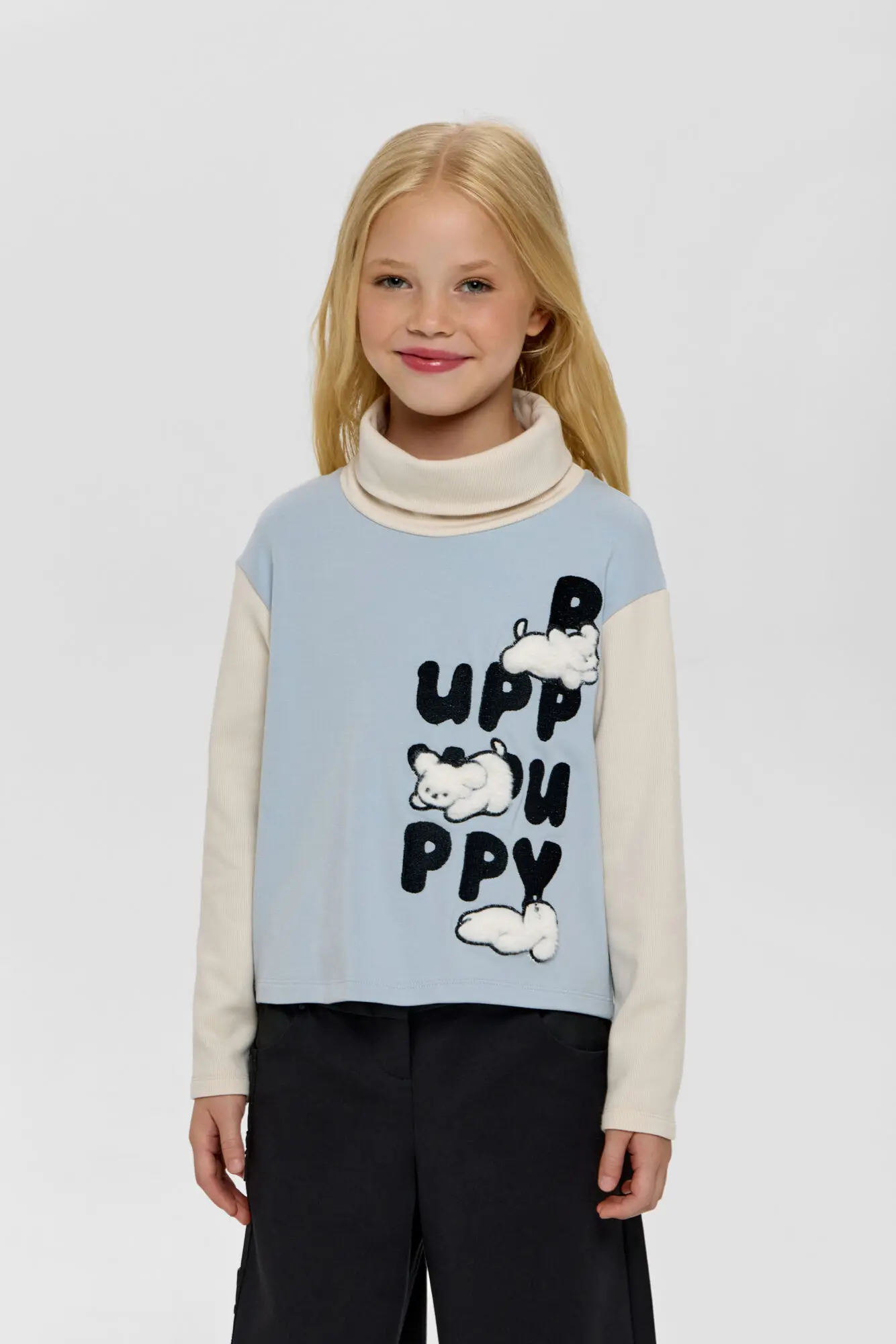 30.132 (1) Водолазка комбинированная с принтом — изображение 1