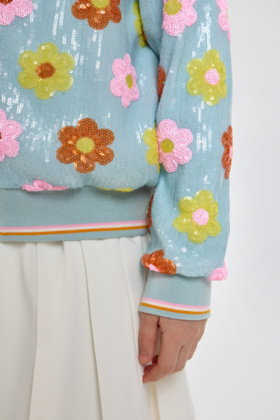 Бомбер с цветами из пайеток — изображение 13