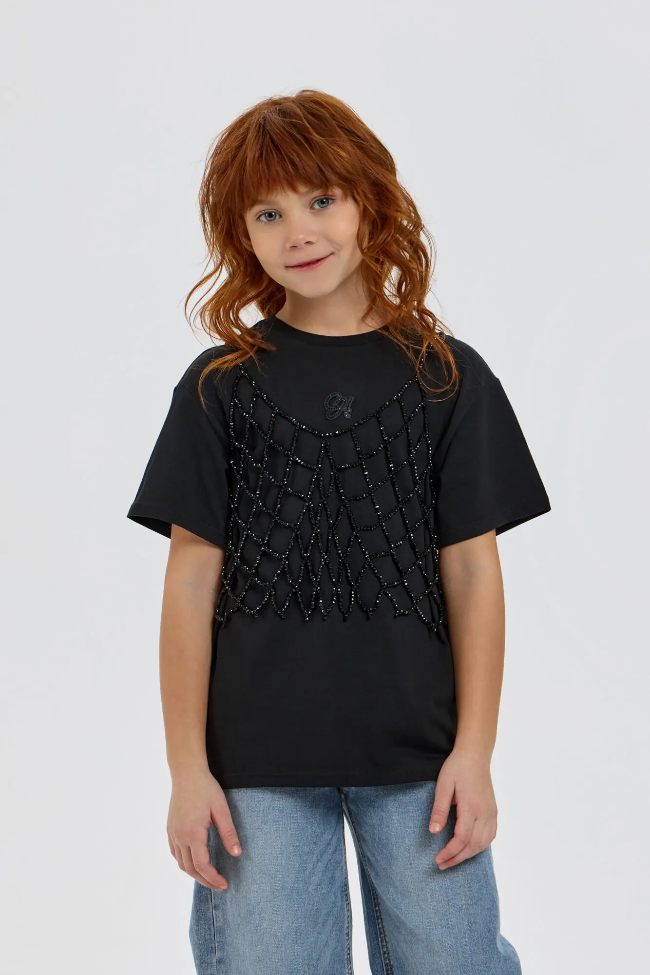 34.134 (1) Футболка с майкой из крупного бисера — изображение 1